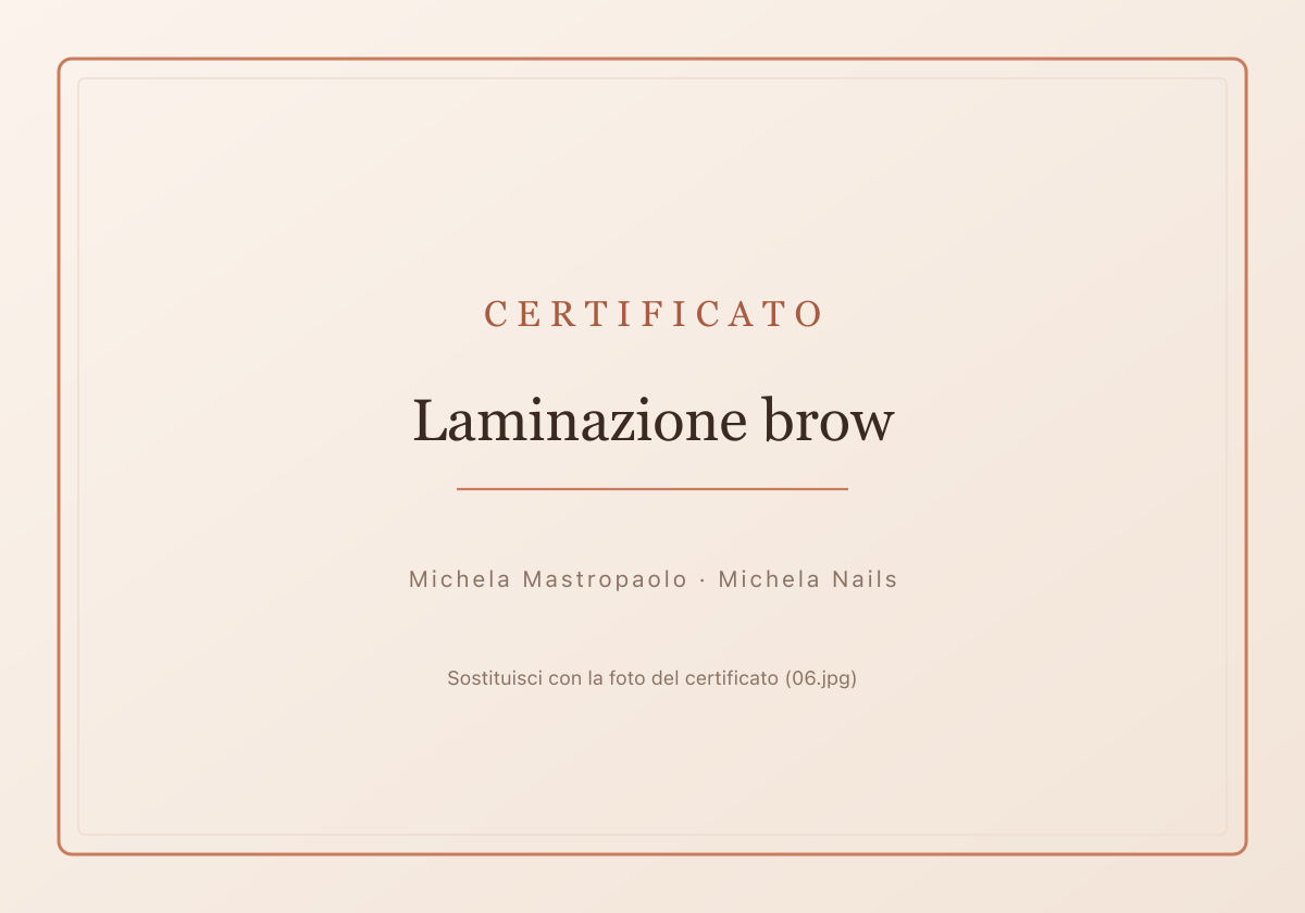 Certificato — Lash extension
